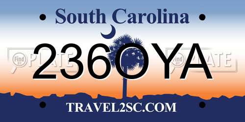 236OYA South Carolina License Plate