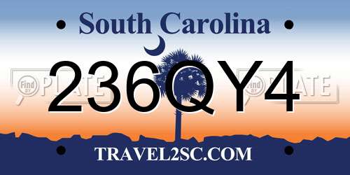 236QY4 South Carolina License Plate