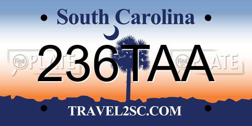 236TAA South Carolina License Plate