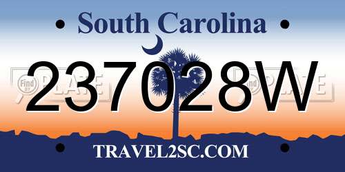 237028W South Carolina License Plate