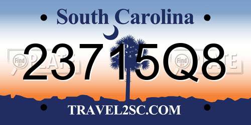 23715Q8 South Carolina License Plate