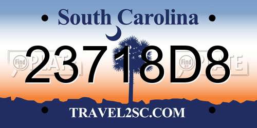 23718D8 South Carolina License Plate