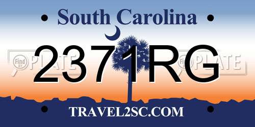 2371RG South Carolina License Plate