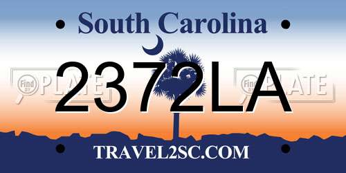 2372LA South Carolina License Plate
