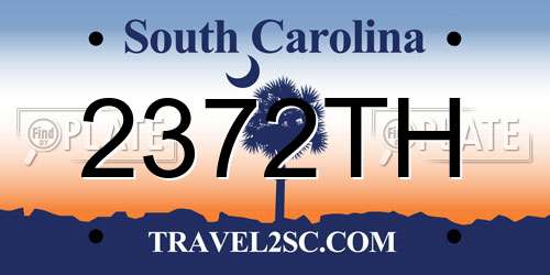 2372TH South Carolina License Plate