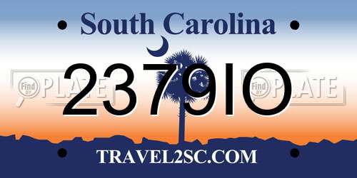 2379IO South Carolina License Plate