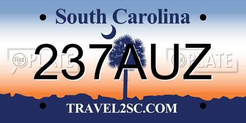 237AUZ South Carolina License Plate