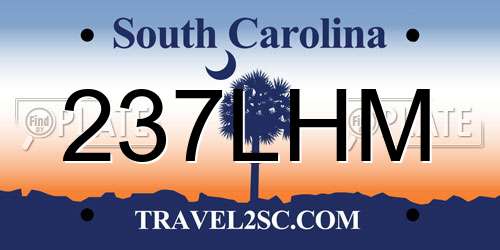 237LHM South Carolina License Plate