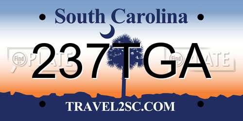 237TGA South Carolina License Plate