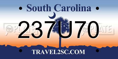 237U70 South Carolina License Plate
