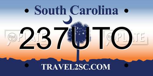 237UTO South Carolina License Plate