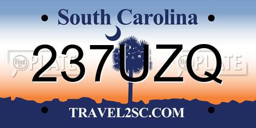 237UZQ South Carolina License Plate