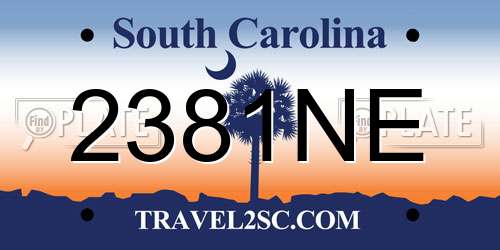2381NE South Carolina License Plate