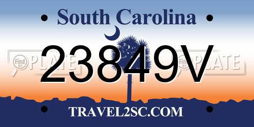23849V South Carolina License Plate