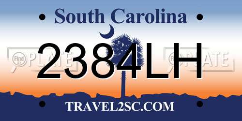 2384LH South Carolina License Plate
