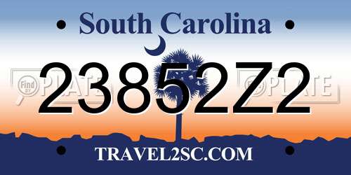 23852Z2 South Carolina License Plate