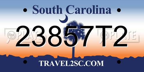 23857T2 South Carolina License Plate