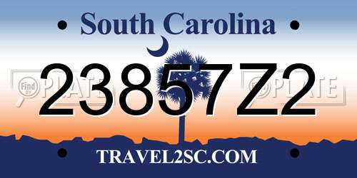 23857Z2 South Carolina License Plate