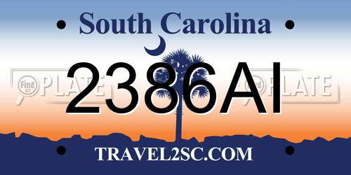 2386AI South Carolina License Plate