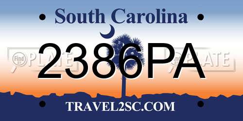 2386PA South Carolina License Plate