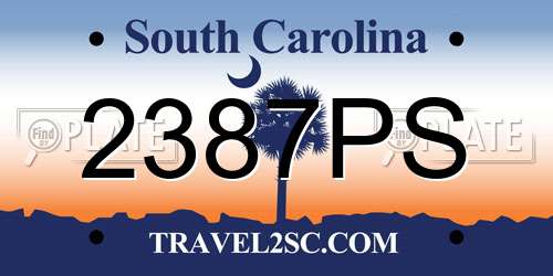 2387PS South Carolina License Plate