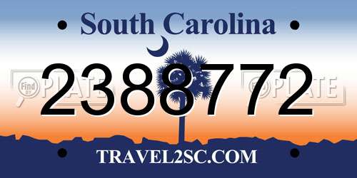 2388772 South Carolina License Plate