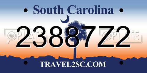 23887Z2 South Carolina License Plate