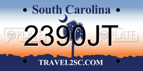 2390JT South Carolina License Plate