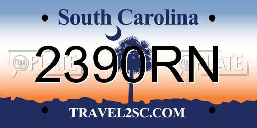 2390RN South Carolina License Plate