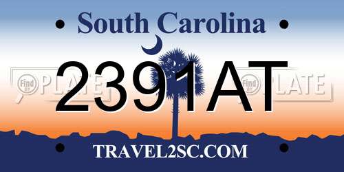 2391AT South Carolina License Plate