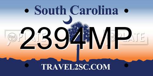 2394MP South Carolina License Plate