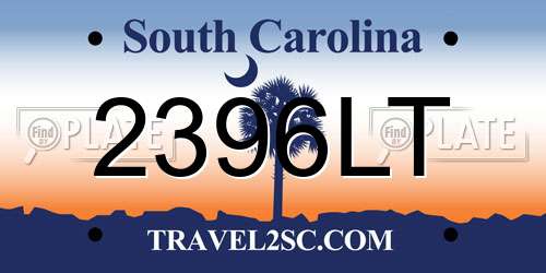 2396LT South Carolina License Plate