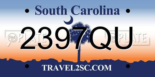 2397QU South Carolina License Plate