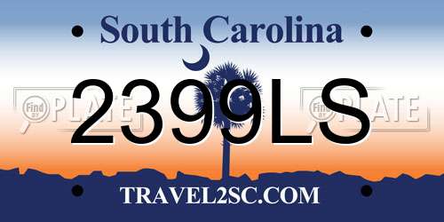 2399LS South Carolina License Plate