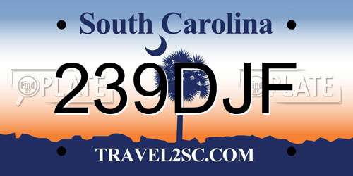 239DJF South Carolina License Plate