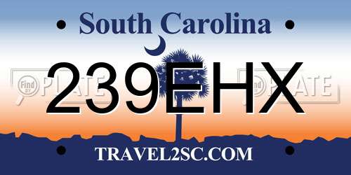 239EHX South Carolina License Plate