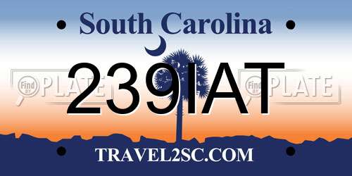 239IAT South Carolina License Plate
