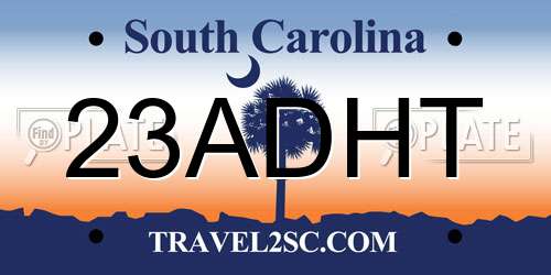 23ADHT South Carolina License Plate