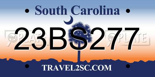 23BS277 South Carolina License Plate