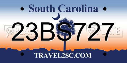 23BS727 South Carolina License Plate