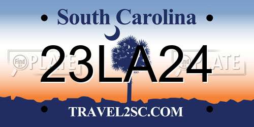 23LA24 South Carolina License Plate