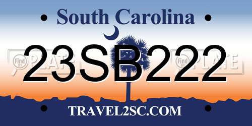 23SB222 South Carolina License Plate