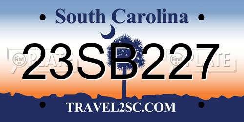 23SB227 South Carolina License Plate