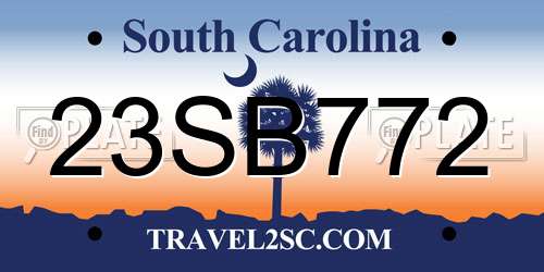 23SB772 South Carolina License Plate