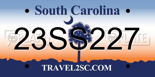 23SS227 South Carolina License Plate