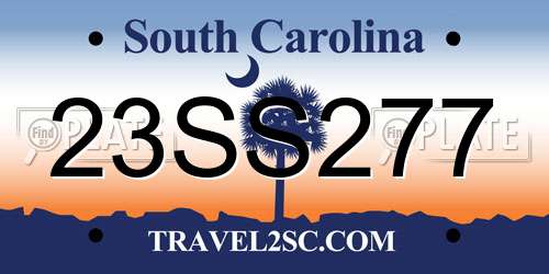 23SS277 South Carolina License Plate