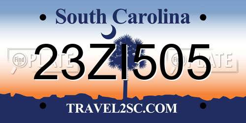 23ZI505 South Carolina License Plate