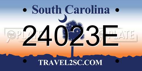 24023E South Carolina License Plate