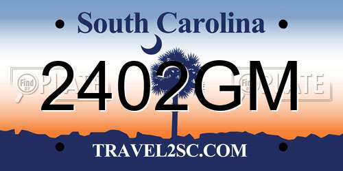 2402GM South Carolina License Plate