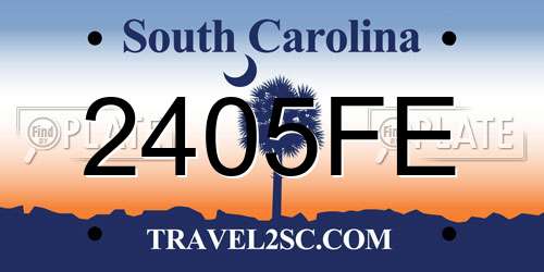 2405FE South Carolina License Plate